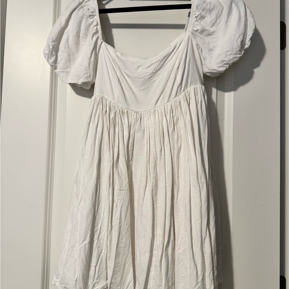 White Puff Sleeve Dress